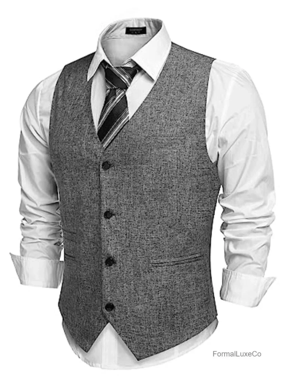 Men's Slim Fit Suit Vest, Lightweight Waistcoat for Business